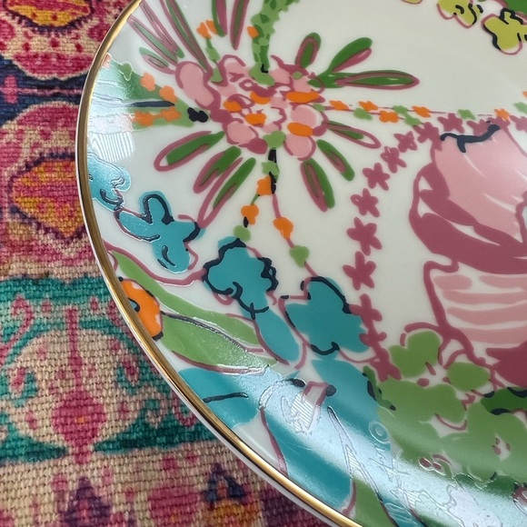 🌸 Lilly Pulitzer set of 4 colorful porcelain china 7” mini plates spring EUC - Picture 9 of 9
